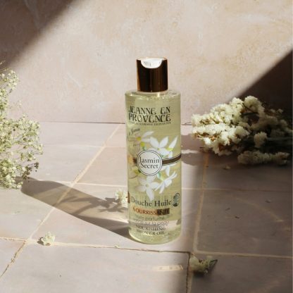 Huile de douche nourrissante & voile parfumé Jasmin Secret Jeanne en Provence 250 ml made in France