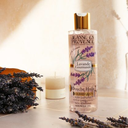 Huile de douche nourrissante & voile parfumé Lavande Gourmande Jeanne en Provence 250 ml made in France