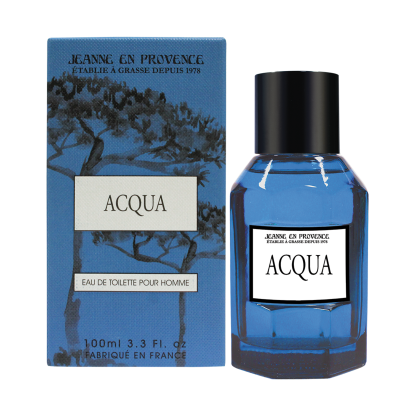 Étui et eau de toilette Homme Jeanne en Provence Acqua 100 ml fabriqué en France