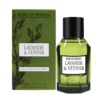 Étui et eau de toilette Homme Jeanne en Provence Lavande & Vétiver 100 ml fabriqué en France