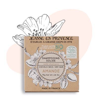 Boite shampooing solide Amande Jeanne en Provence 75 g made in France