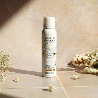 Visuel de face mousse de douche hydratante Jasmin Secret Jeanne en Provence 150 ml made in France