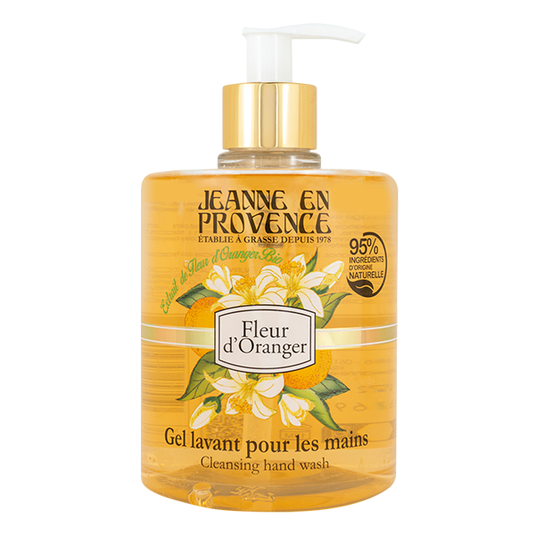 gel lavant mains fleur oranger